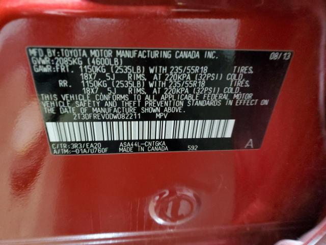 Photo 14 from auction – 2013 TOYOTA RAV4 LIMIT with VIN 2T3DFREV0DW082211