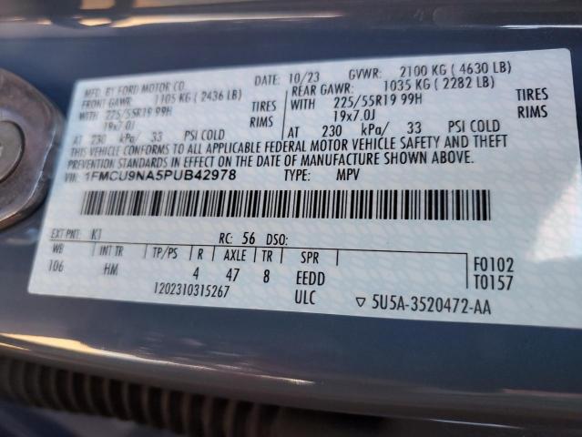 Photo 14 from auction – 2023 FORD ESCAPE ST with VIN 1FMCU9NA5PUB42978
