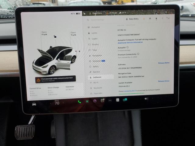 Фото 9 с аукциона – 2021 TESLA MODEL Y с VIN 5YJYGDEE7MF295647