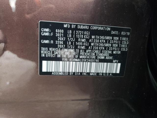 Photo 14 from auction – 2019 SUBARU ASCENT LIM with VIN 4S4WMALD5K3469746