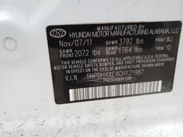 Photo 14 from auction – 2012 HYUNDAI ELANTRA GL with VIN 5NPDH4AE4CH121987