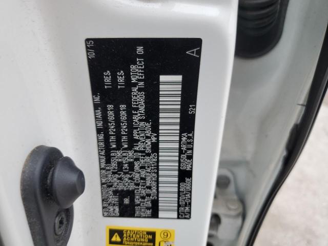 Photo 14 from auction – 2015 TOYOTA HIGHLANDER with VIN 5TDKKRFH3FS117825