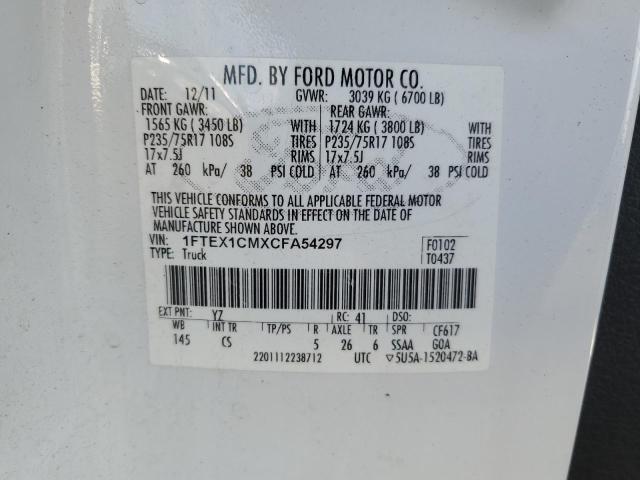 Photo 14 from auction – 2012 FORD F150 SUPER with VIN 1FTEX1CMXCFA54297