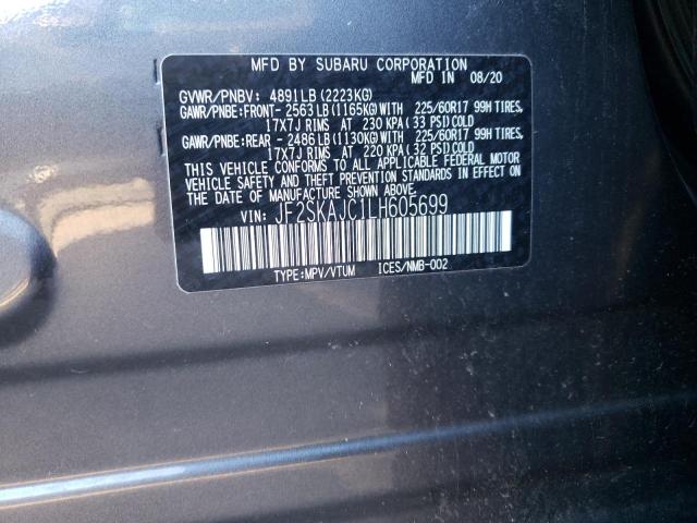 Photo 14 from auction – 2020 SUBARU FORESTER P with VIN JF2SKAJC1LH605699