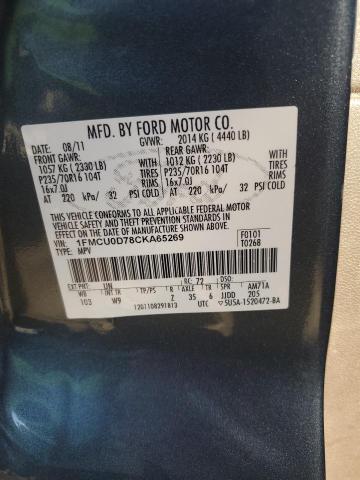 Photo 14 from auction – 2012 FORD ESCAPE XLT with VIN 1FMCU0D78CKA65269