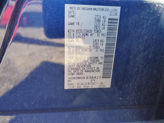 Photo 14 from auction – 2017 NISSAN PATHFINDER with VIN 5N1DR2MN5HC636427