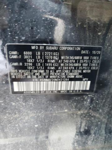 Photo 14 from auction – 2021 SUBARU ASCENT PRE with VIN 4S4WMAFD0M3421344