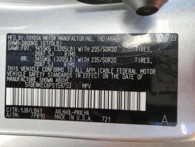 Photo 14 from auction – 2023 TOYOTA SIENNA LIM with VIN 5TDERKEC6PS159753