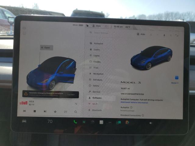 Photo 9 from auction – 2023 TESLA MODEL 3 with VIN 5YJ3E1EA0PF672755