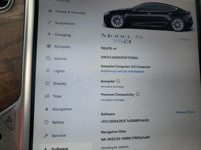 Photo 9 from auction – 2016 TESLA MODEL S with VIN 5YJSA1E21GF173303
