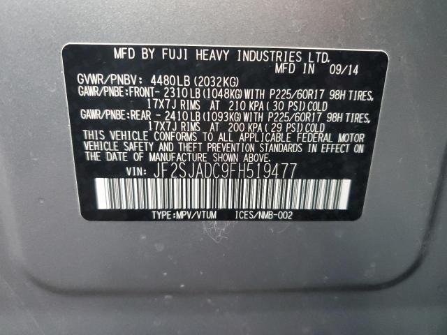 Photo 14 from auction – 2015 SUBARU FORESTER 2 with VIN JF2SJADC9FH519477