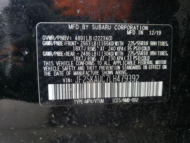 Photo 14 from auction – 2020 SUBARU FORESTER L with VIN JF2SKAUC7LH479392
