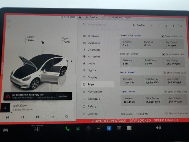 Photo 9 from auction – 2023 TESLA MODEL Y with VIN 7SAYGDEE7PF673621