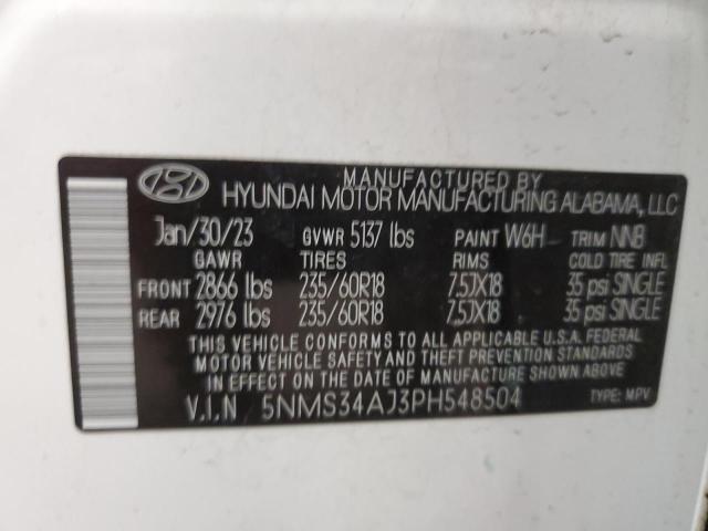 Photo 14 from auction – 2023 HYUNDAI SANTA FE S with VIN 5NMS34AJ3PH548504
