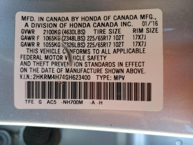 Photo 14 from auction – 2016 HONDA CR-V EXL with VIN 2HKRM4H74GH623400