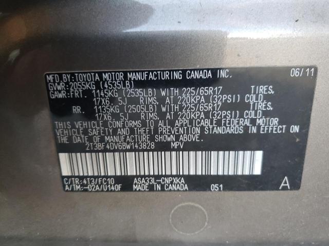 Photo 14 from auction – 2011 TOYOTA RAV4 with VIN 2T3BF4DV6BW143828