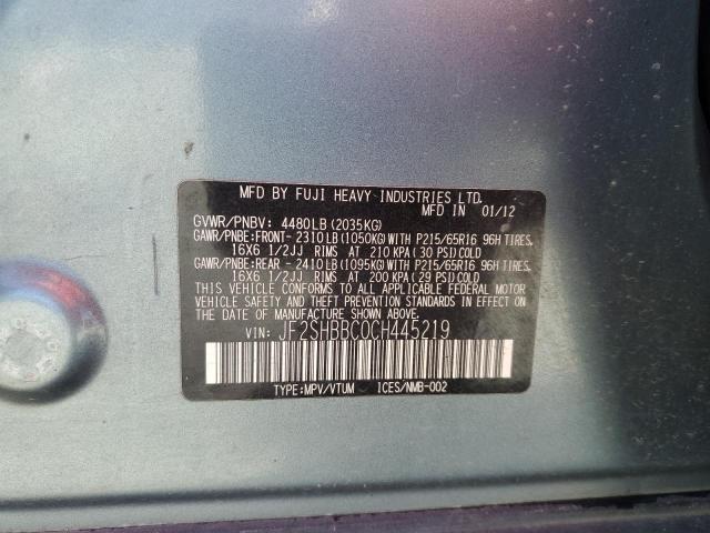 Photo 14 from auction – 2012 SUBARU FORESTER 2 with VIN JF2SHBBC0CH445219