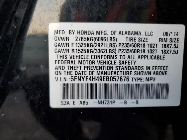 Photo 14 from auction – 2014 HONDA PILOT EX with VIN 5FNYF4H49EB057676