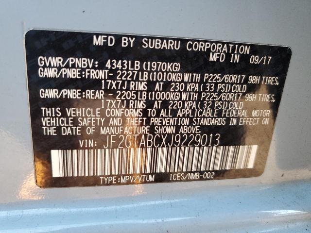 Photo 14 from auction – 2018 SUBARU CROSSTREK with VIN JF2GTABCXJ9229013