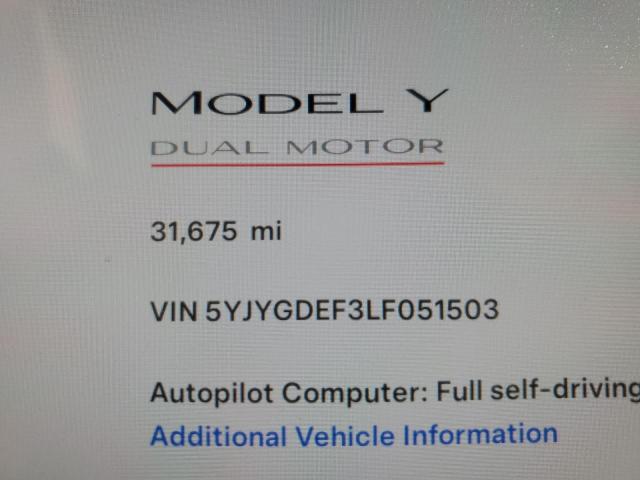 Zdjęcie 9 z aukcji – 2020 TESLA MODEL Y z VIN 5YJYGDEF3LF051503
