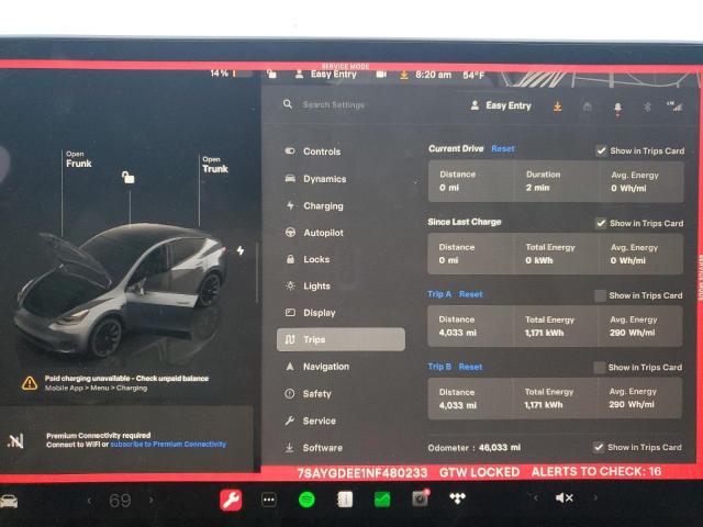 Photo 9 from auction – 2022 TESLA MODEL Y with VIN 7SAYGDEE1NF480233