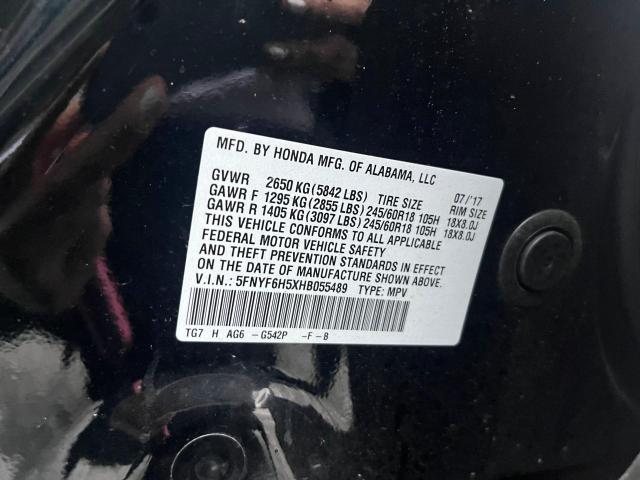 Photo 10 from auction – 2017 HONDA PILOT EXL with VIN 5FNYF6H5XH8053439