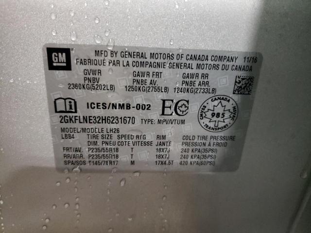 Photo 14 from auction – 2017 GMC TERRAIN SL with VIN 2GKFLNE32H6231670