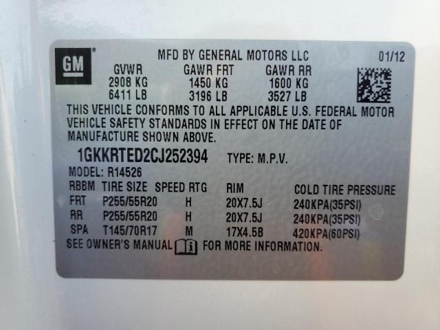 Photo 14 from auction – 2012 GMC ACADIA DEN with VIN 1GKKRTED2CJ252394