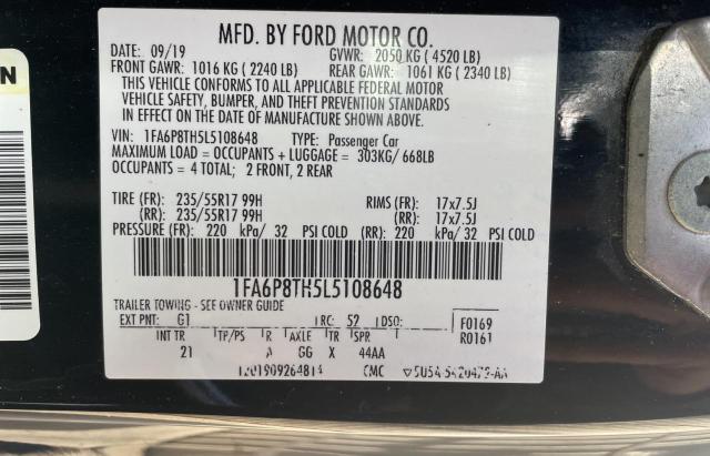 Photo 10 from auction – 2020 FORD MUSTANG with VIN 1FA6P8TH5L5108648