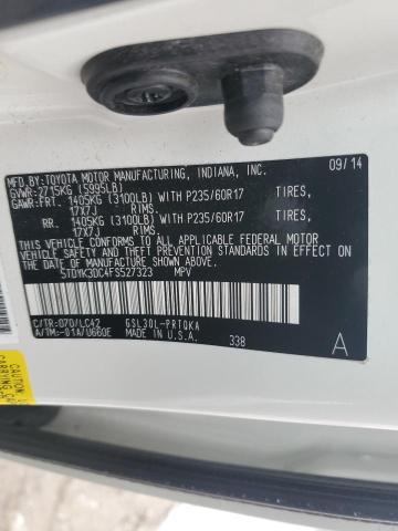 Photo 14 from auction – 2015 TOYOTA SIENNA XLE with VIN 5TDYK3DC4FS527323