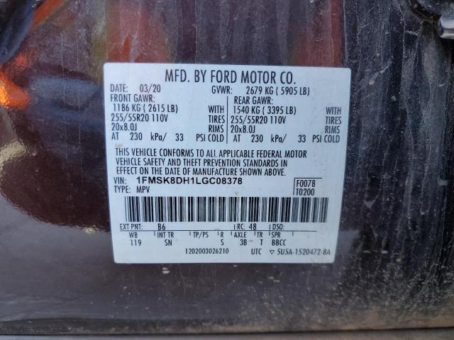 Photo 14 from auction – 2020 FORD EXPLORER X with VIN 1FMSK8DH1LGC08378