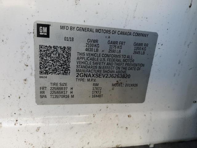 Photo 14 from auction – 2018 CHEVROLET EQUINOX LT with VIN 2GNAXSEV2J6263820