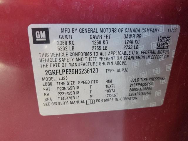 Photo 14 from auction – 2017 GMC TERRAIN SL with VIN 2GKFLPE39H6236120