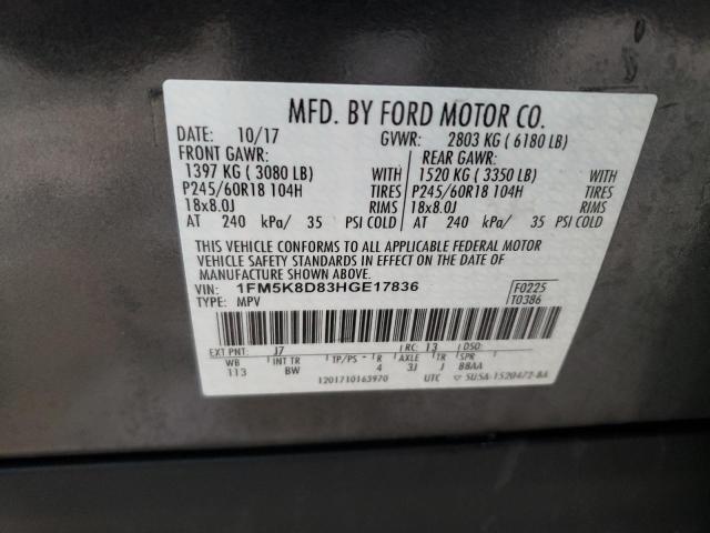 Photo 14 from auction – 2017 FORD EXPLORER X with VIN 1FM5K8D83HGE17836