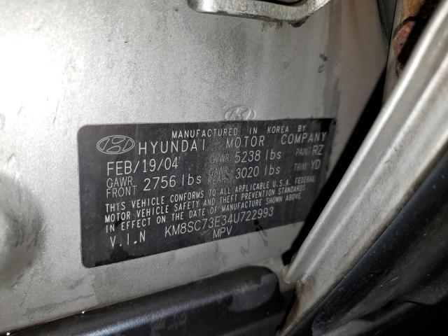 Photo 14 from auction – 2004 HYUNDAI SANTA FE G with VIN KM8SC73E34U722993