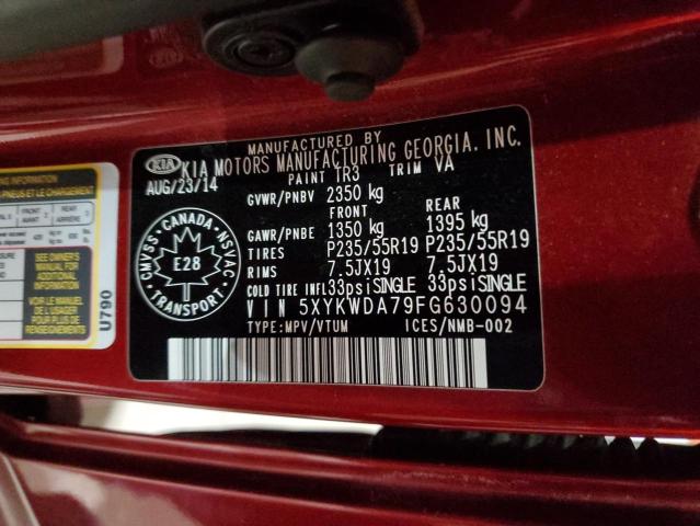 Photo 14 from auction – 2015 KIA SORENTO SX with VIN 5XYKWDA79FG630094