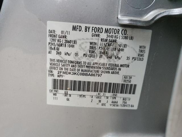 Photo 14 from auction – 2011 FORD EDGE LIMIT with VIN 2FMDK3KC0BBA86797