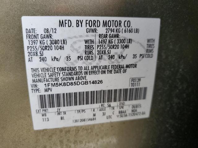 Photo 14 from auction – 2013 FORD EXPLORER X with VIN 1FM5K8D85DGB14826