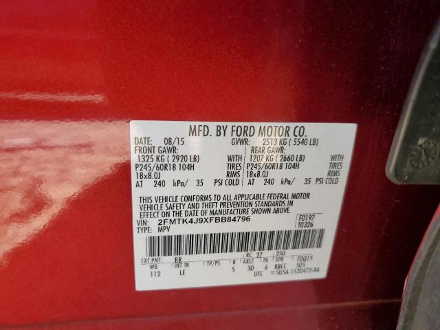 Photo 14 from auction – 2015 FORD EDGE SEL with VIN 2FMTK4J9XFBB84796