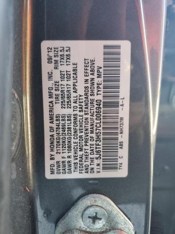 Photo 14 from auction – 2012 HONDA CROSSTOUR with VIN 5J6TF3H57CL006940