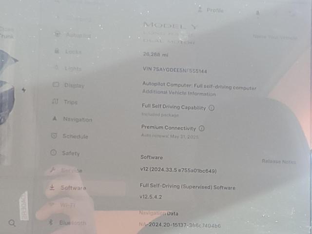 Photo 9 from auction – 2022 TESLA MODEL Y with VIN 7SAYGDEE5NF555144