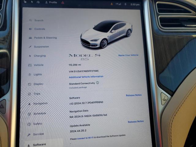 Photo 9 from auction – 2013 TESLA MODEL S with VIN 5YJSA1CN9DFP27485