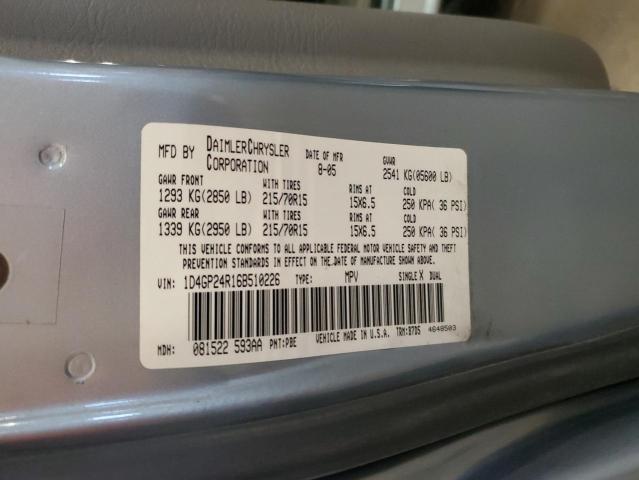 Photo 14 from auction – 2006 DODGE GRAND CARA with VIN 1D4GP24R16B510226