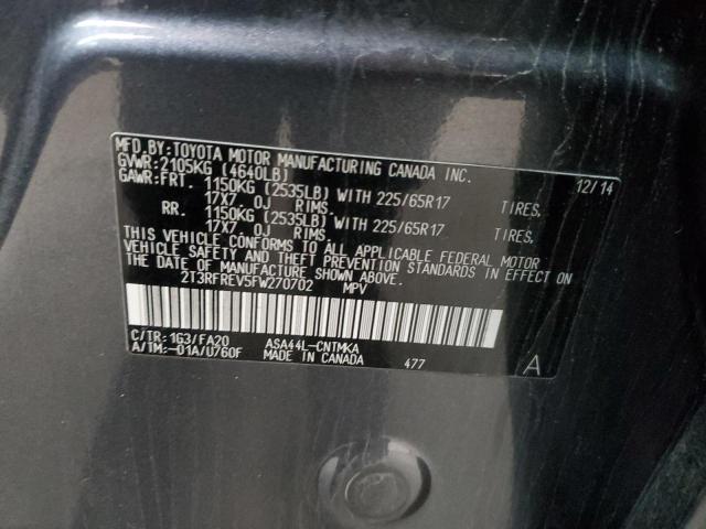 Photo 14 from auction – 2015 TOYOTA RAV4 XLE with VIN 2T3RFREV5FW270702