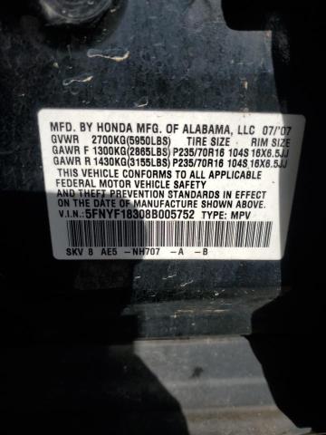Photo 14 from auction – 2008 HONDA PILOT SE with VIN 5FNYF18308B005752