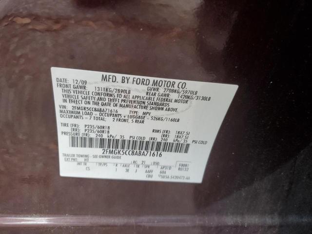 Photo 14 from auction – 2010 FORD FLEX SEL with VIN 2FMGK5CC8ABA71616
