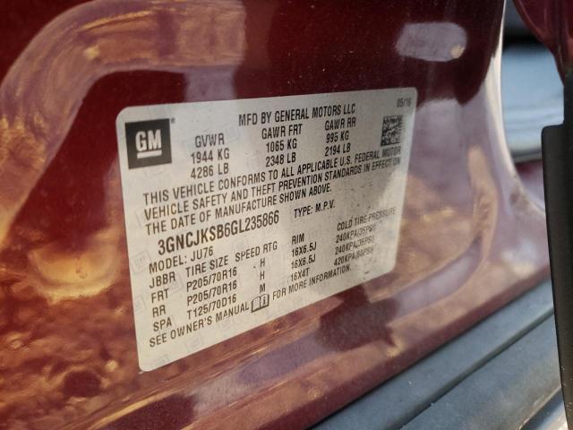 Photo 14 from auction – 2016 CHEVROLET TRAX LS with VIN 3GNCJKSB6GL235866
