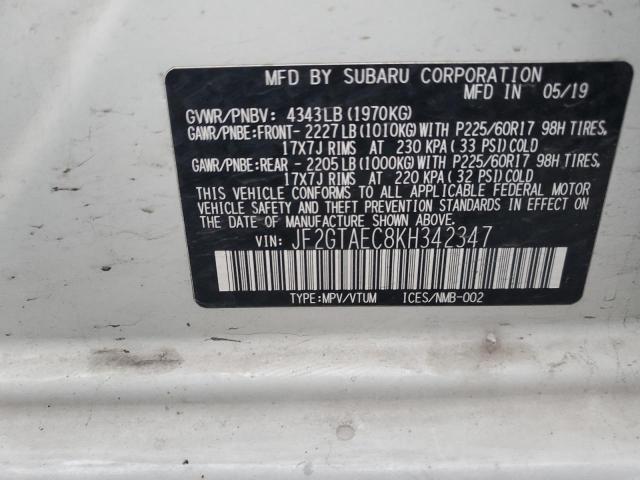 Photo 14 from auction – 2019 SUBARU CROSSTREK with VIN JF2GTAEC8KH342347