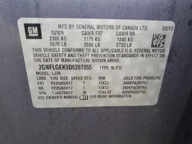 Photo 14 from auction – 2013 CHEVROLET EQUINOX LT with VIN 2GNFLGEK9D6287055