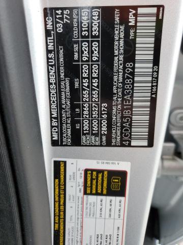 Photo 14 from auction – 2014 MERCEDES-BENZ ML 350 with VIN 4JGDA5JB1EA388798